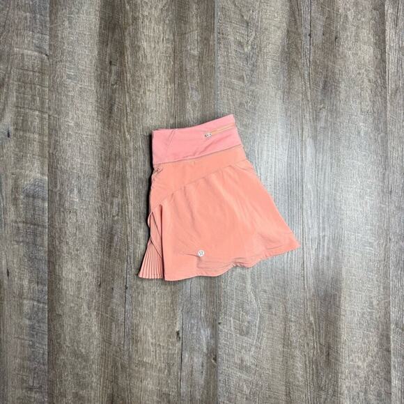 lululemon Peach Pink Play Off The Pleats Skirt 13” Size 4 - Picture 1 of 11